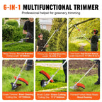 6-in-1 Gas Yard Tool: Trimmer, Brush Cutter, Hedge Trimmer & Pole Saw